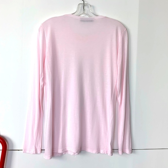 Diane Firsten Pink Long Sleeve Top Italy Sz L - Picture 5 of 8